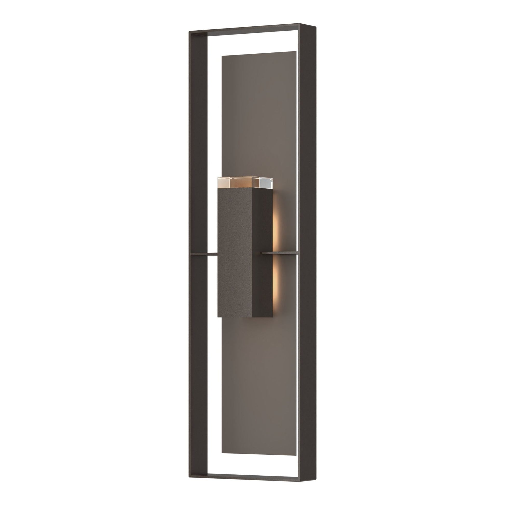 Shadow Box Extra Tall Sconce 2-Light Coastal Dark Smoke Accent Clear Glass (ZM) in Coastal Oil Rubbed Bronze