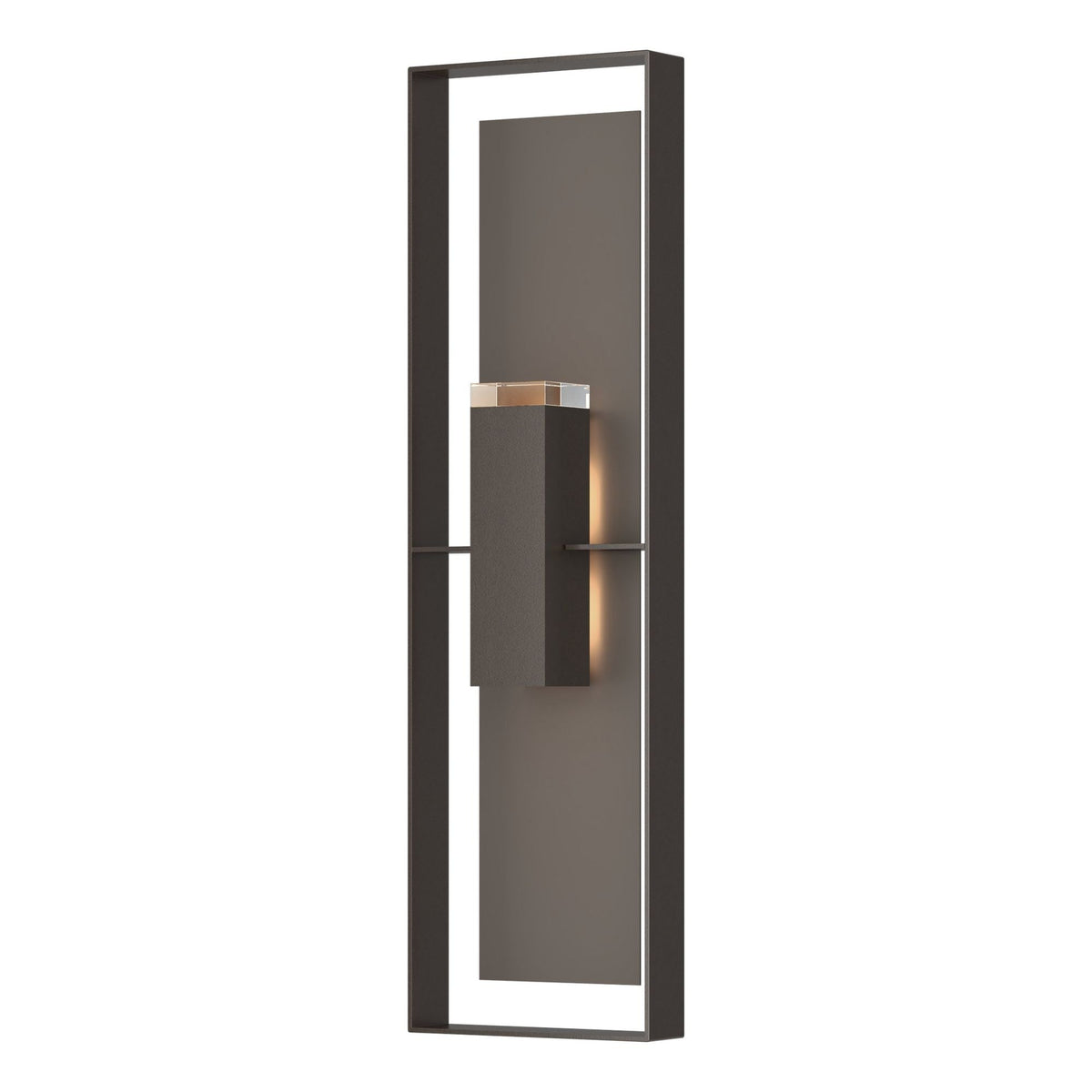 Shadow Box Extra Tall Sconce 2-Light Coastal Dark Smoke Accent Clear Glass (ZM) in Coastal Oil Rubbed Bronze