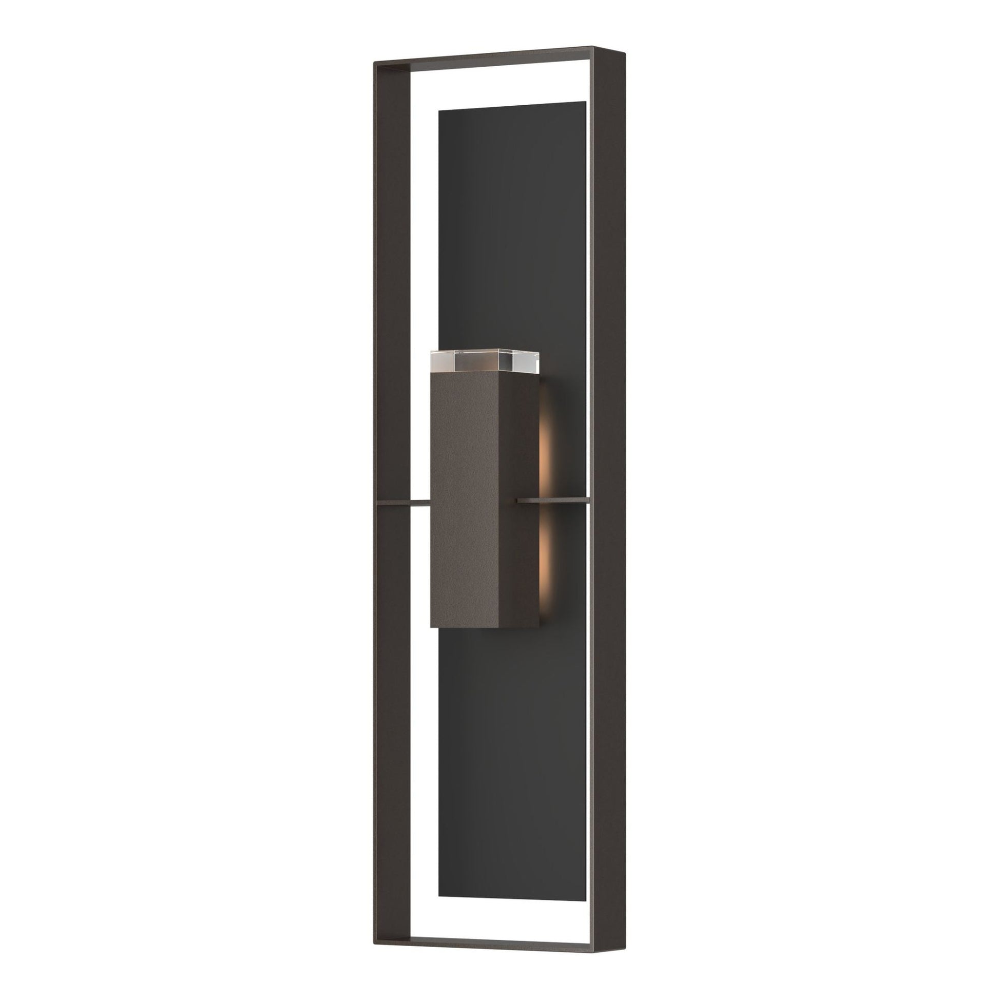 Shadow Box Extra Tall Sconce 2-Light Coastal Black Accent Clear Glass (ZM) in Coastal Oil Rubbed Bronze