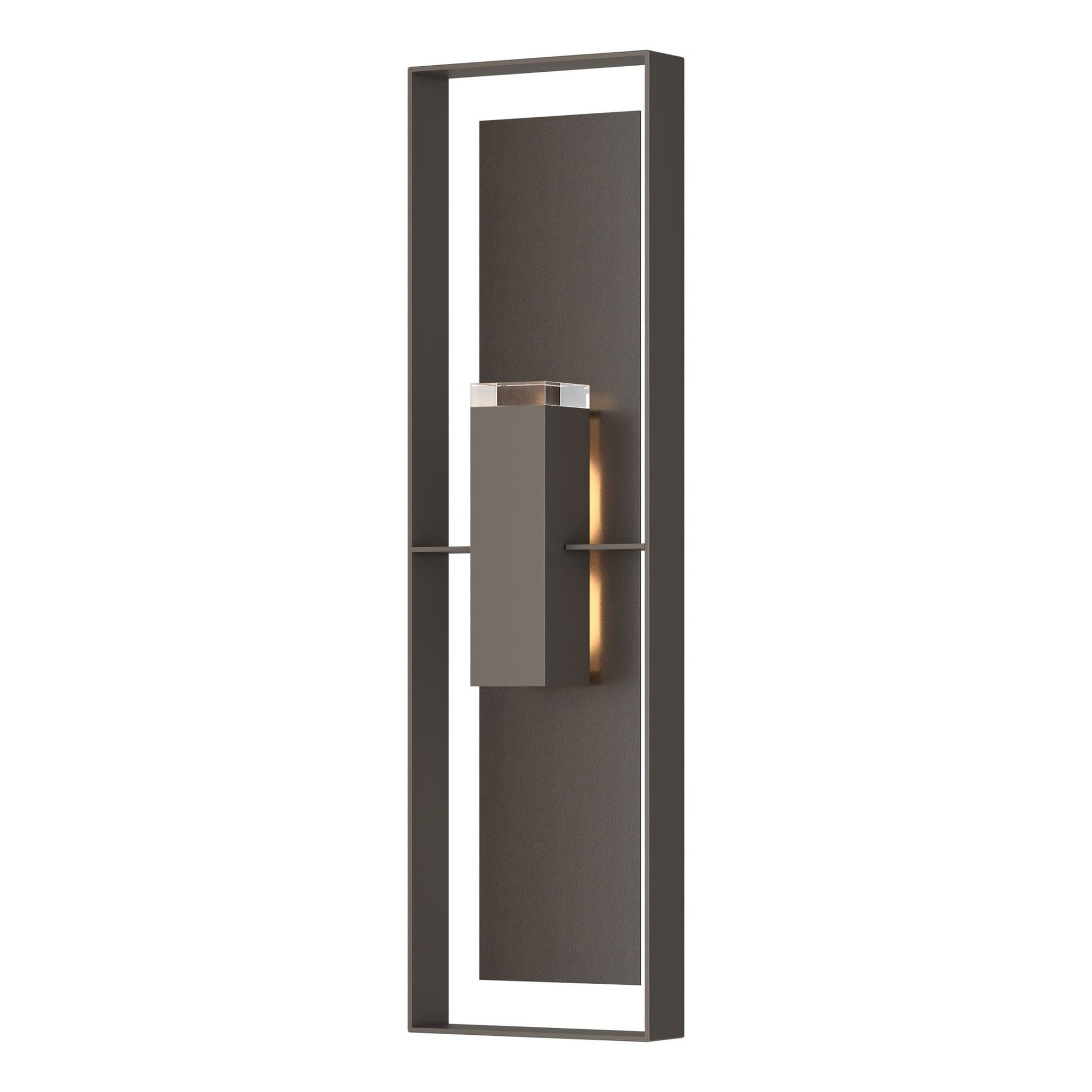 Shadow Box Extra Tall Sconce 2-Light Coastal Oil Rubbed Bronze Accent Clear Glass (ZM) in Coastal Dark Smoke