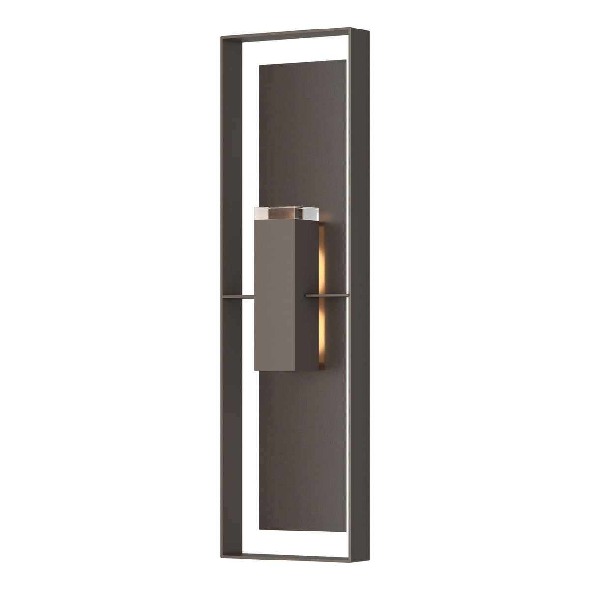 Shadow Box Extra Tall Sconce 2-Light Coastal Oil Rubbed Bronze Accent Clear Glass (ZM) in Coastal Dark Smoke