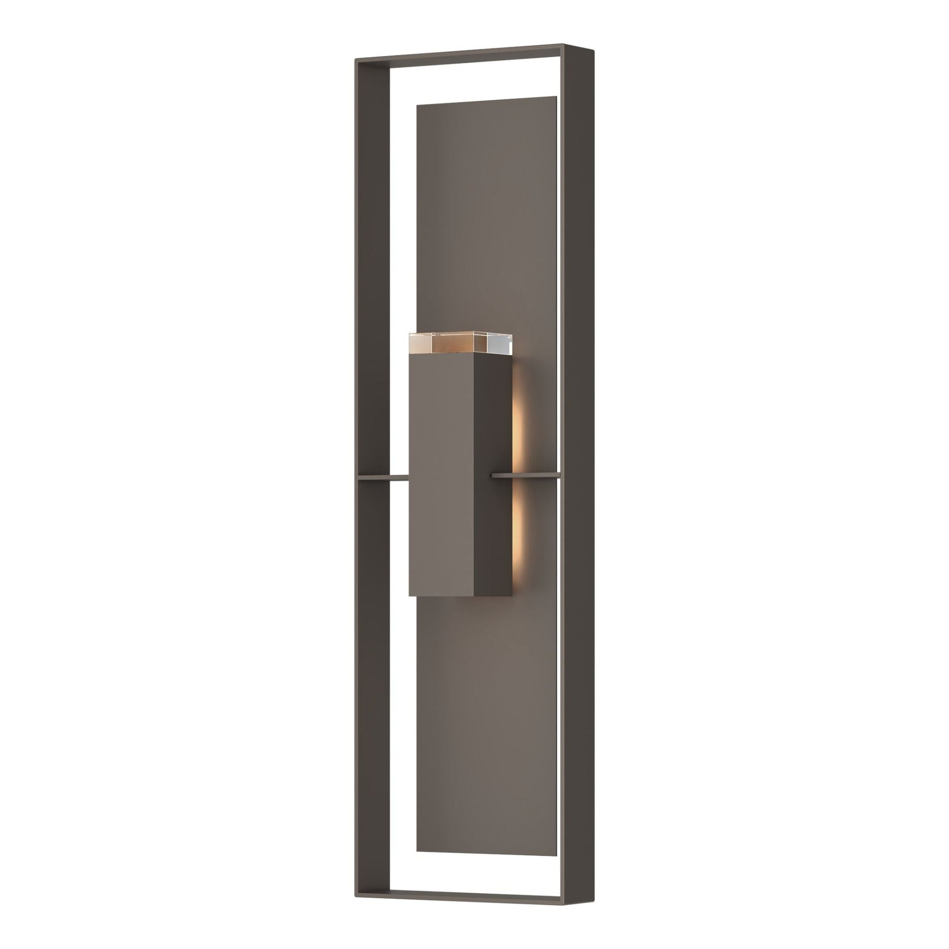 Shadow Box Extra Tall Sconce 2-Light Coastal Dark Smoke Accent Clear Glass (ZM) in Coastal Dark Smoke