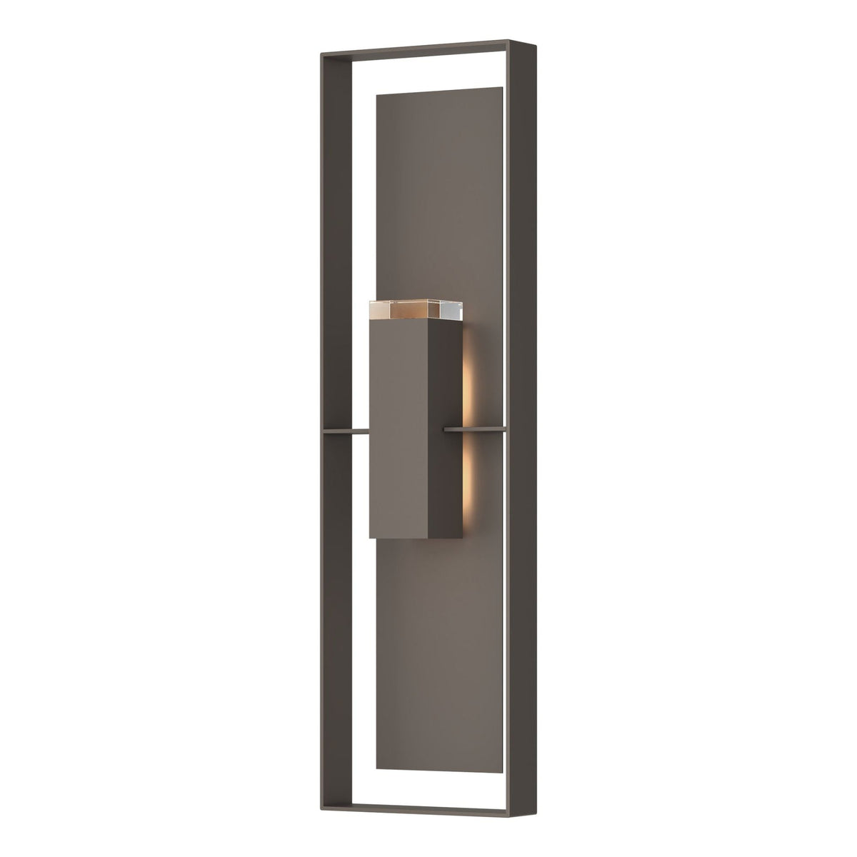 Shadow Box Extra Tall Sconce 2-Light Coastal Dark Smoke Accent Clear Glass (ZM) in Coastal Dark Smoke