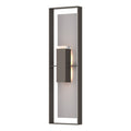 Shadow Box Extra Tall Sconce 2-Light Coastal Burnished Steel Accent Clear Glass (ZM) in Coastal Dark Smoke