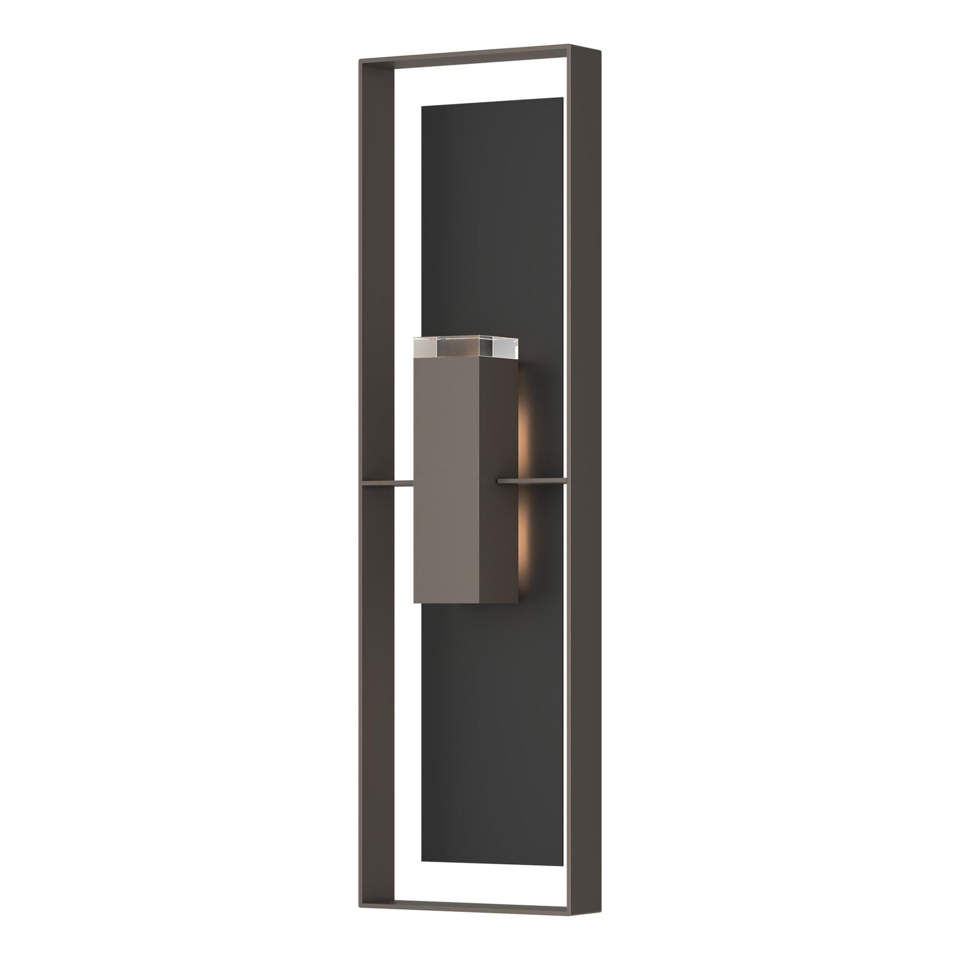 Shadow Box Extra Tall Sconce 2-Light Coastal Black Accent Clear Glass (ZM) in Coastal Dark Smoke