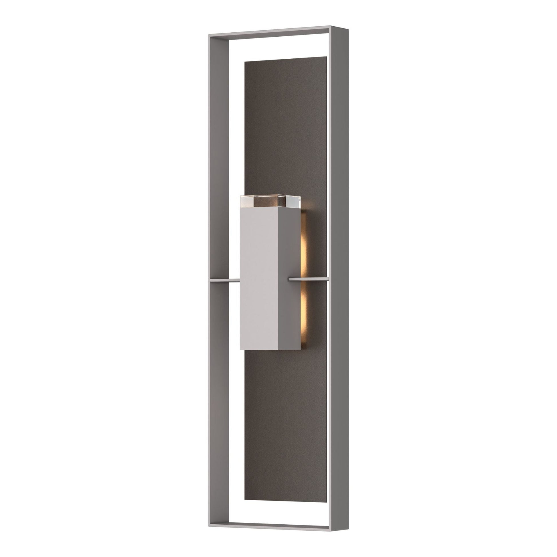 Shadow Box Extra Tall Sconce 2-Light Coastal Oil Rubbed Bronze Accent Clear Glass (ZM) in Coastal Burnished Steel