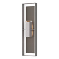 Shadow Box Extra Tall Sconce 2-Light Coastal Dark Smoke Accent Clear Glass (ZM) in Coastal Burnished Steel