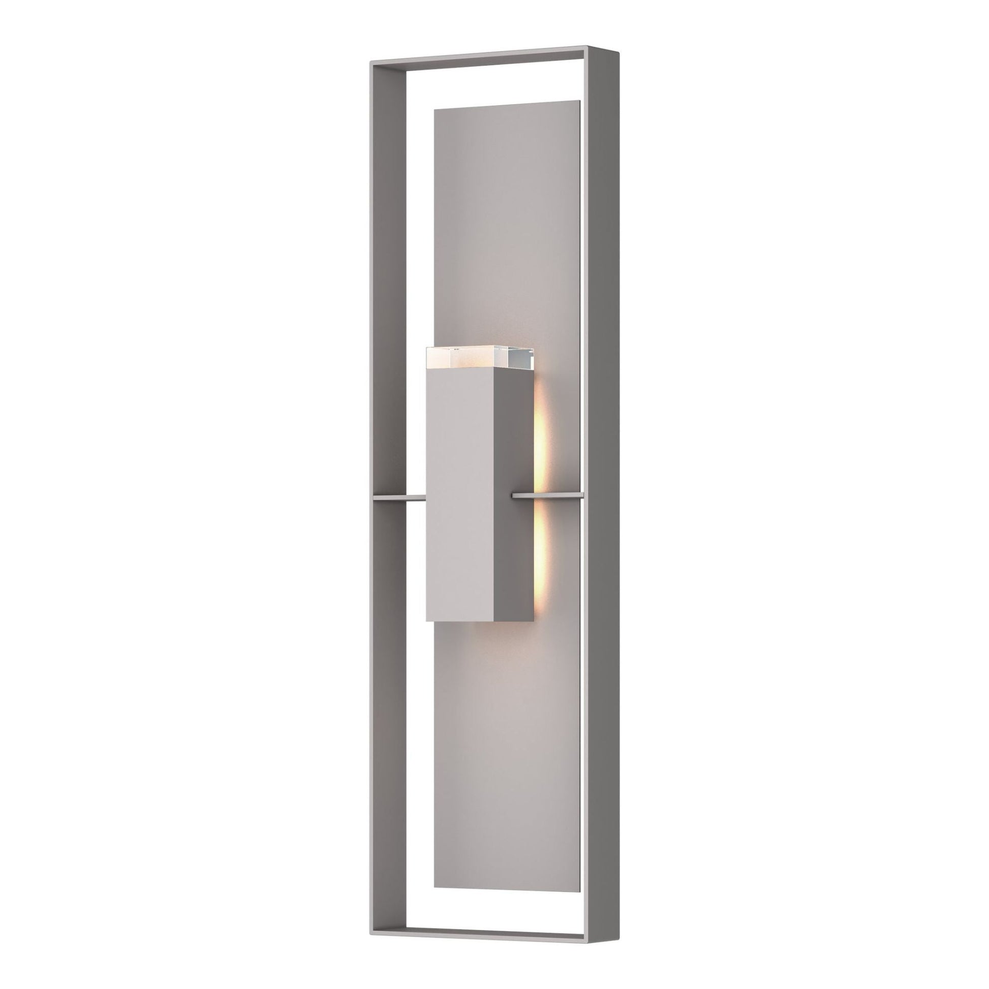 Shadow Box Extra Tall Sconce 2-Light Coastal Burnished Steel Accent Clear Glass (ZM) in Coastal Burnished Steel
