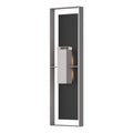 Shadow Box Extra Tall Sconce 2-Light Coastal Black Accent Clear Glass (ZM) in Coastal Burnished Steel