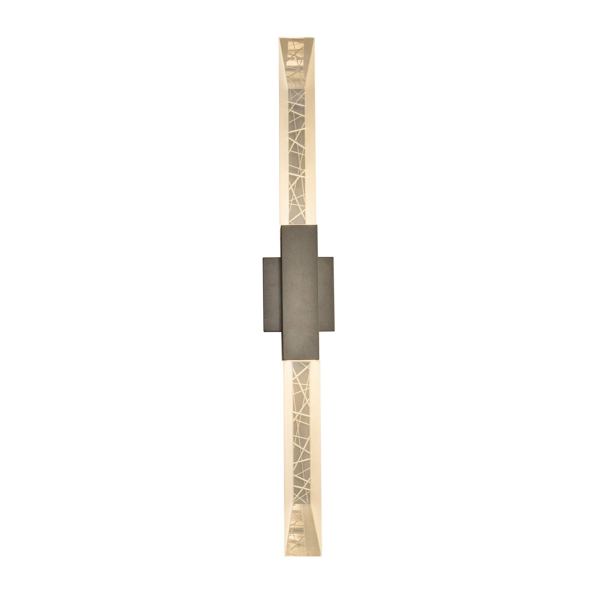 Refraction Large Outdoor Sconce 2-Light Clear Glass (ZM) in Coastal Dark Smoke