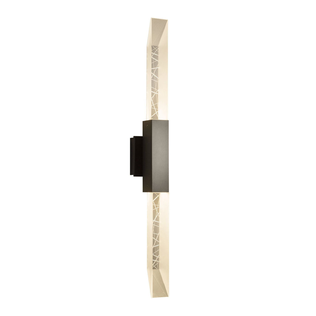 Refraction Large Outdoor Sconce 2-Light Clear Glass (ZM) in Coastal Dark Smoke
