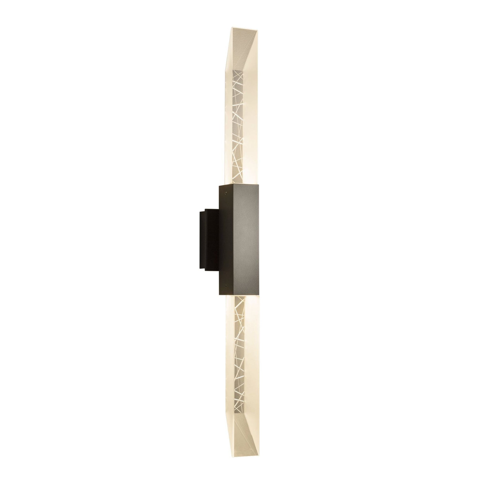 Refraction Large Outdoor Sconce 2-Light Clear Glass (ZM) in Coastal Dark Smoke
