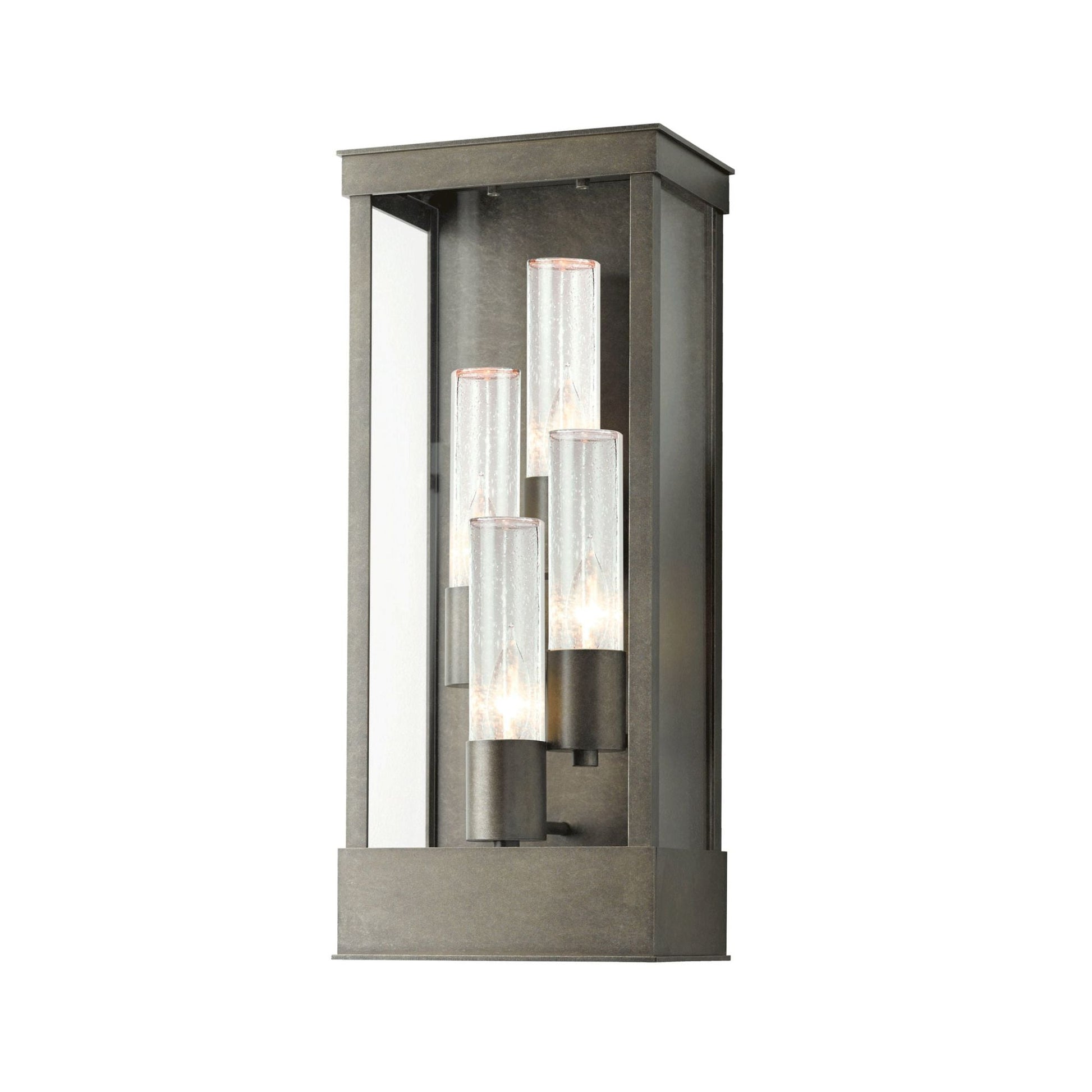 Portico Large Outdoor Sconce 4-Light Seeded Clear Glass (II) in Coastal Dark Smoke