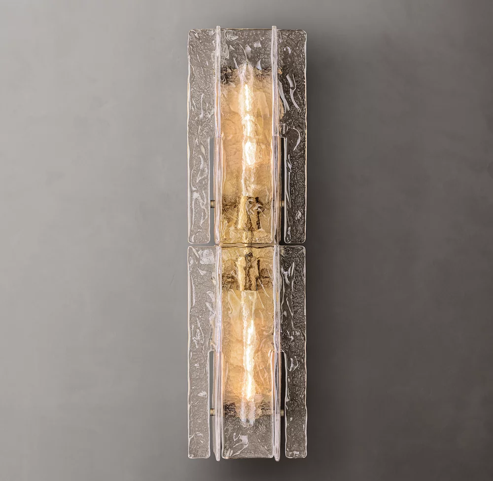 Lattice Smoke Glass Sconce 15" 30"