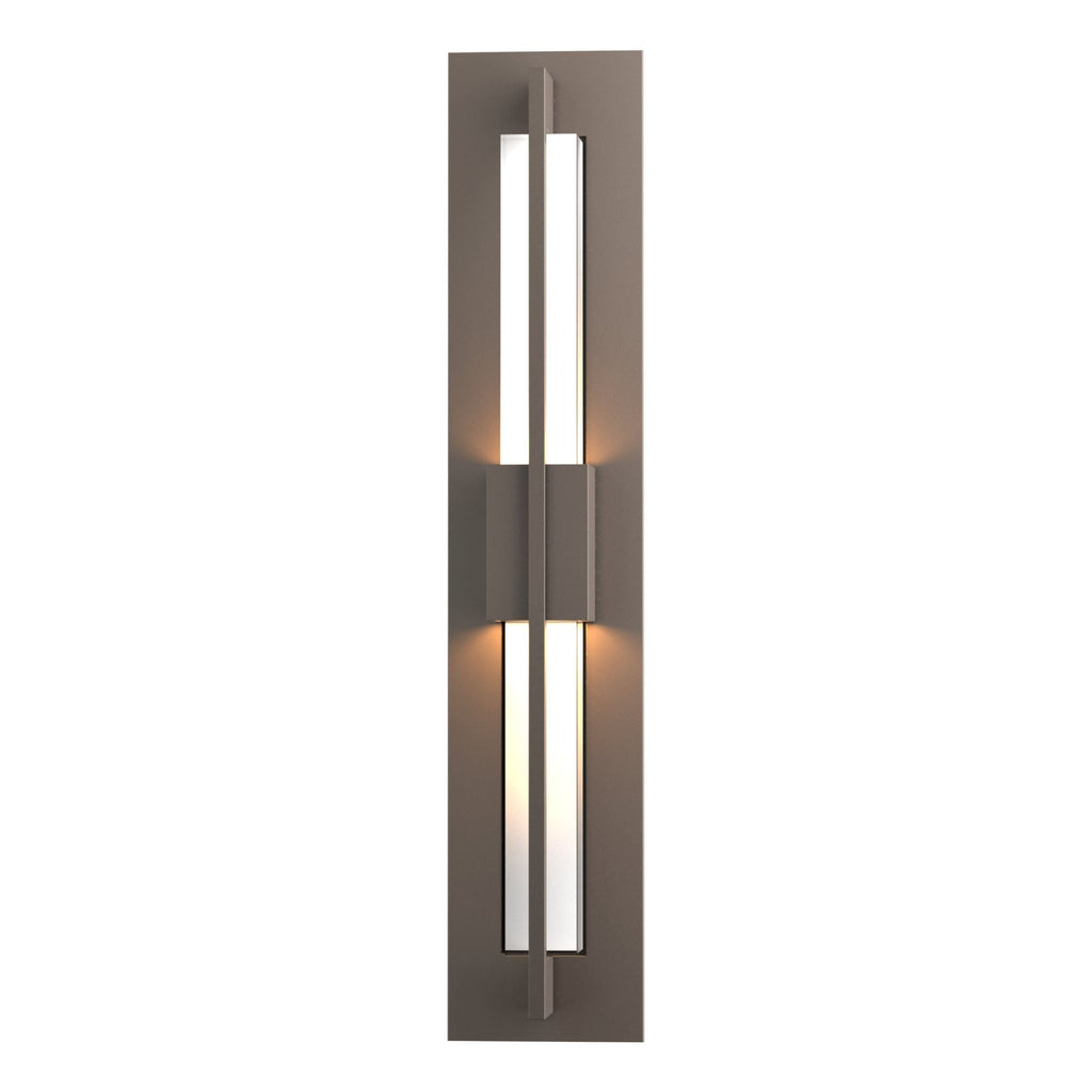 Double Axis Small LED Outdoor Sconce LED Clear Glass (ZM) in Coastal Dark Smoke
