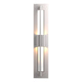Double Axis Small LED Outdoor Sconce LED Clear Glass (ZM) in Coastal Burnished Steel