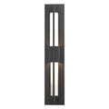 Double Axis Small LED Outdoor Sconce LED Clear Glass (ZM) in Coastal Black