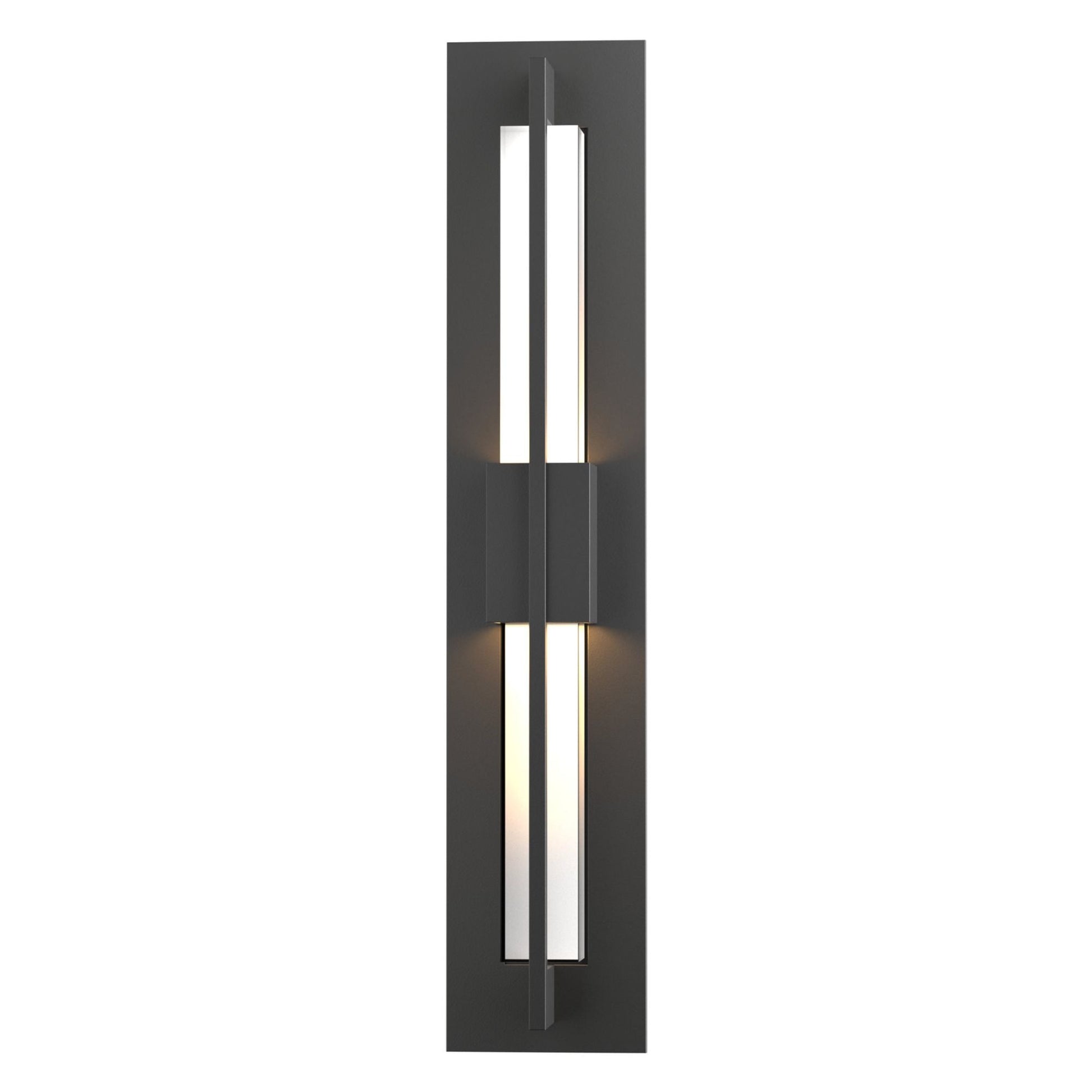 Double Axis Small LED Outdoor Sconce LED Clear Glass (ZM) in Coastal Black