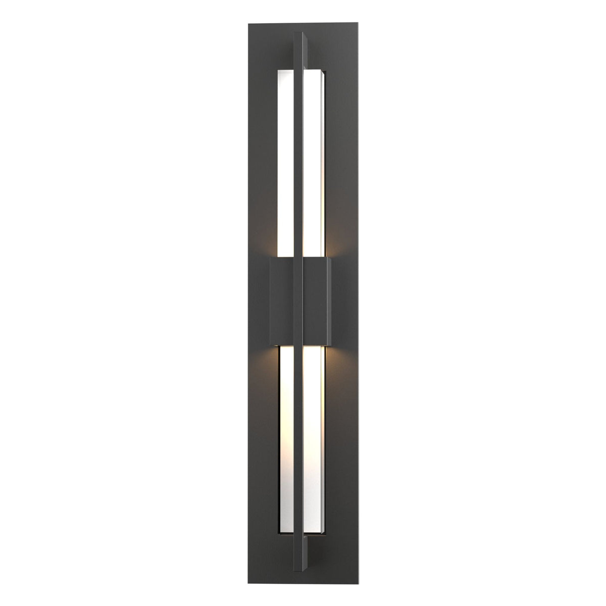 Double Axis Small LED Outdoor Sconce LED Clear Glass (ZM) in Coastal Black