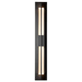 Double Axis LED Outdoor Sconce LED Clear Glass (ZM) in Coastal Black