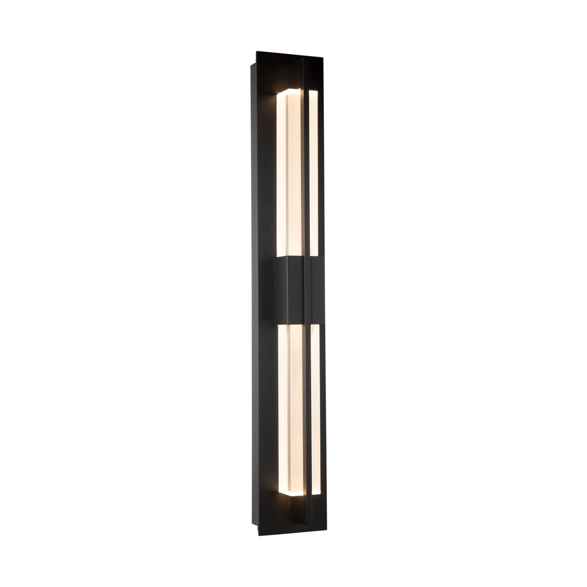 Double Axis LED Outdoor Sconce LED Clear Glass (ZM) in Coastal Black