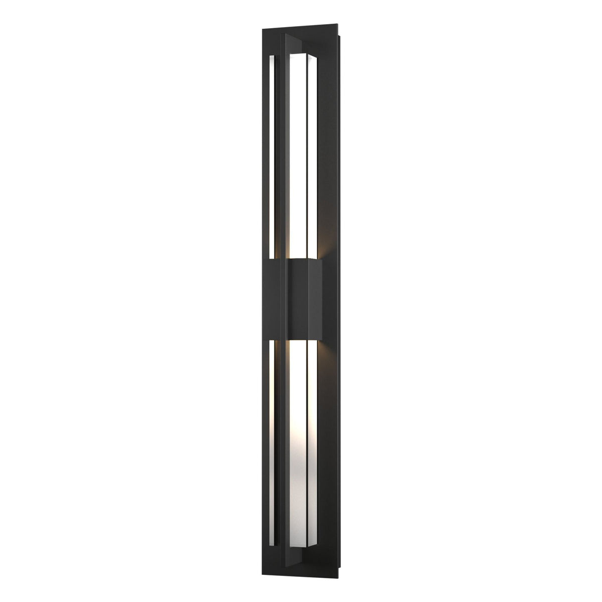 Double Axis Large LED Outdoor Sconce LED Clear Glass (ZM) in Coastal Black