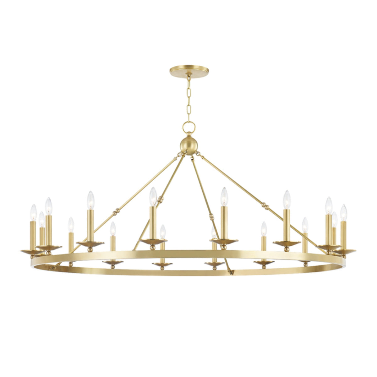 Allendale 16-Light Chandelier in Aged Brass 58L x 58W x 27.25H