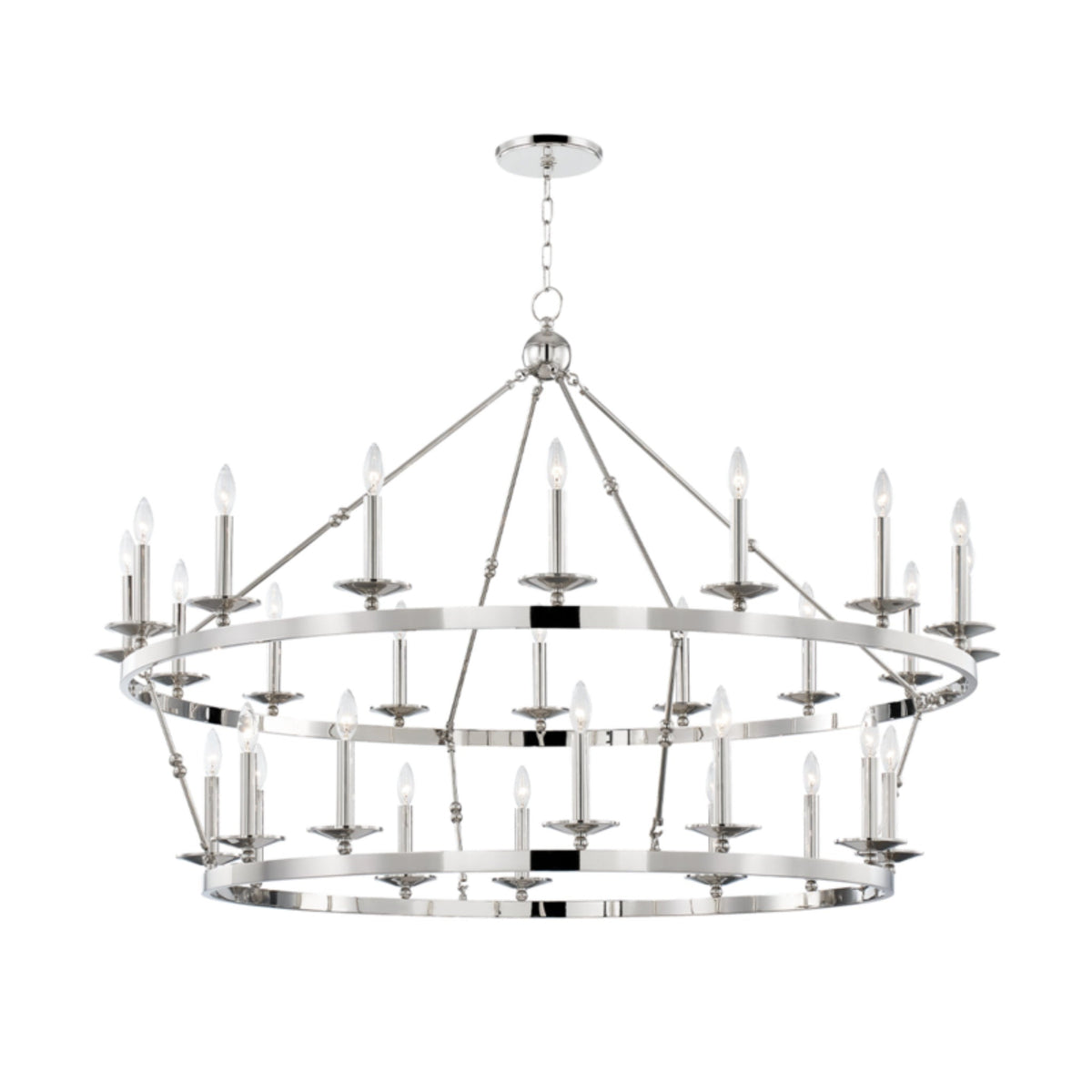 Allendale 28-Light Chandelier in Polished Nickel 58L x 58W x 40.75H