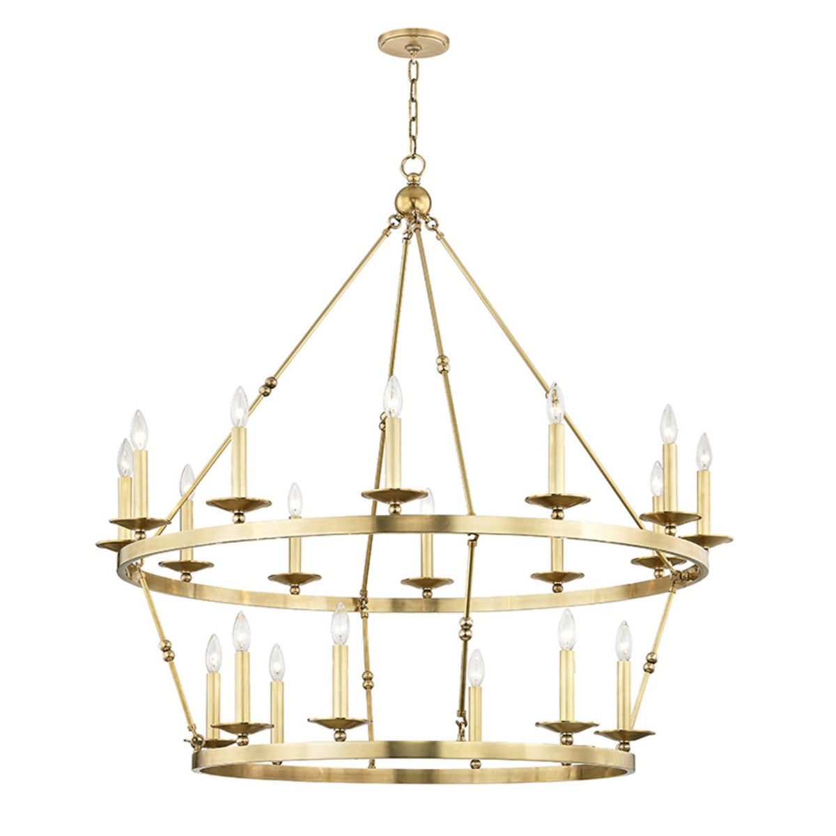 Allendale 20-Light Chandelier in Aged Brass 46.75L x 46.75W x 38H