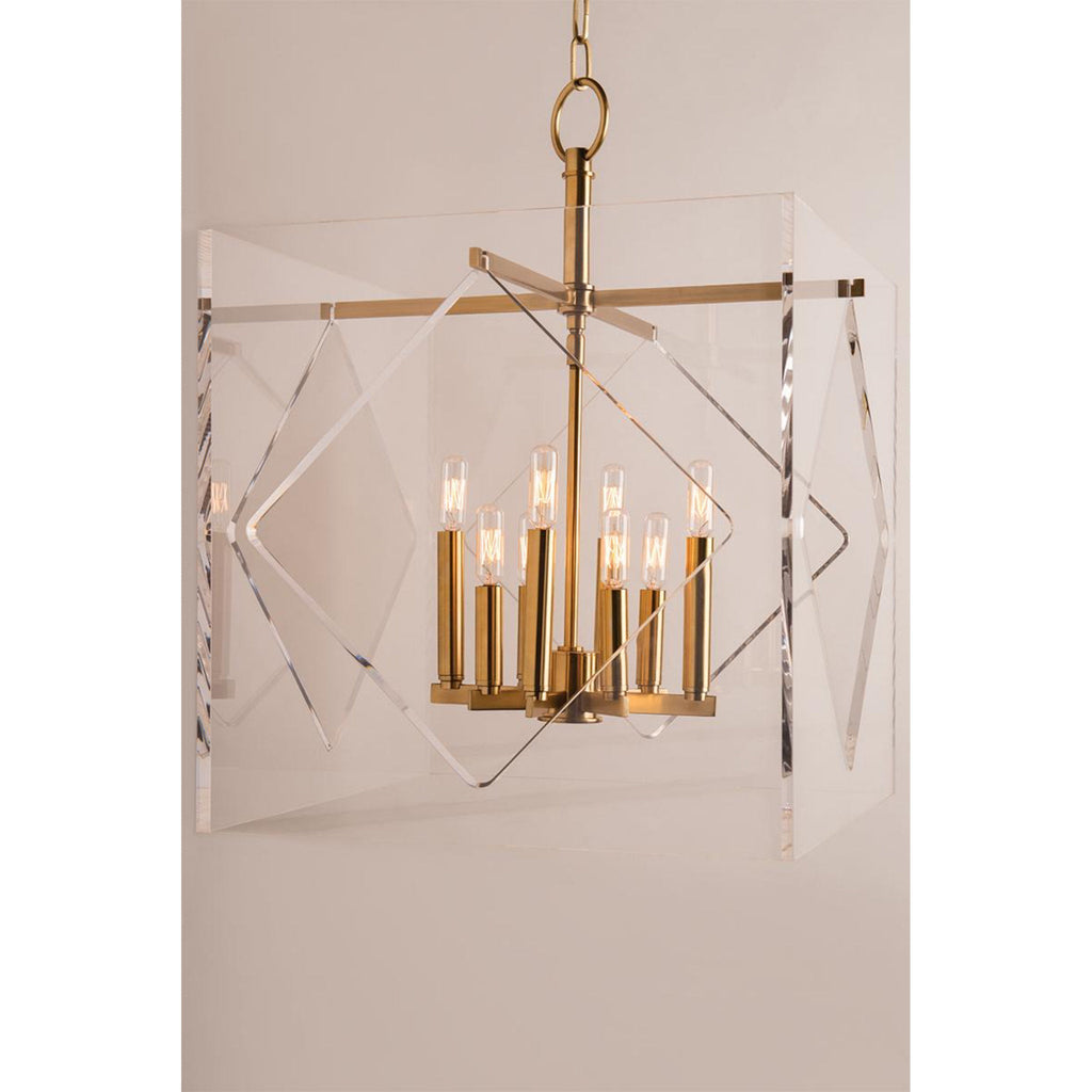 Travis 8-Light Chandelier in Aged Brass 24L x 24W x 32H