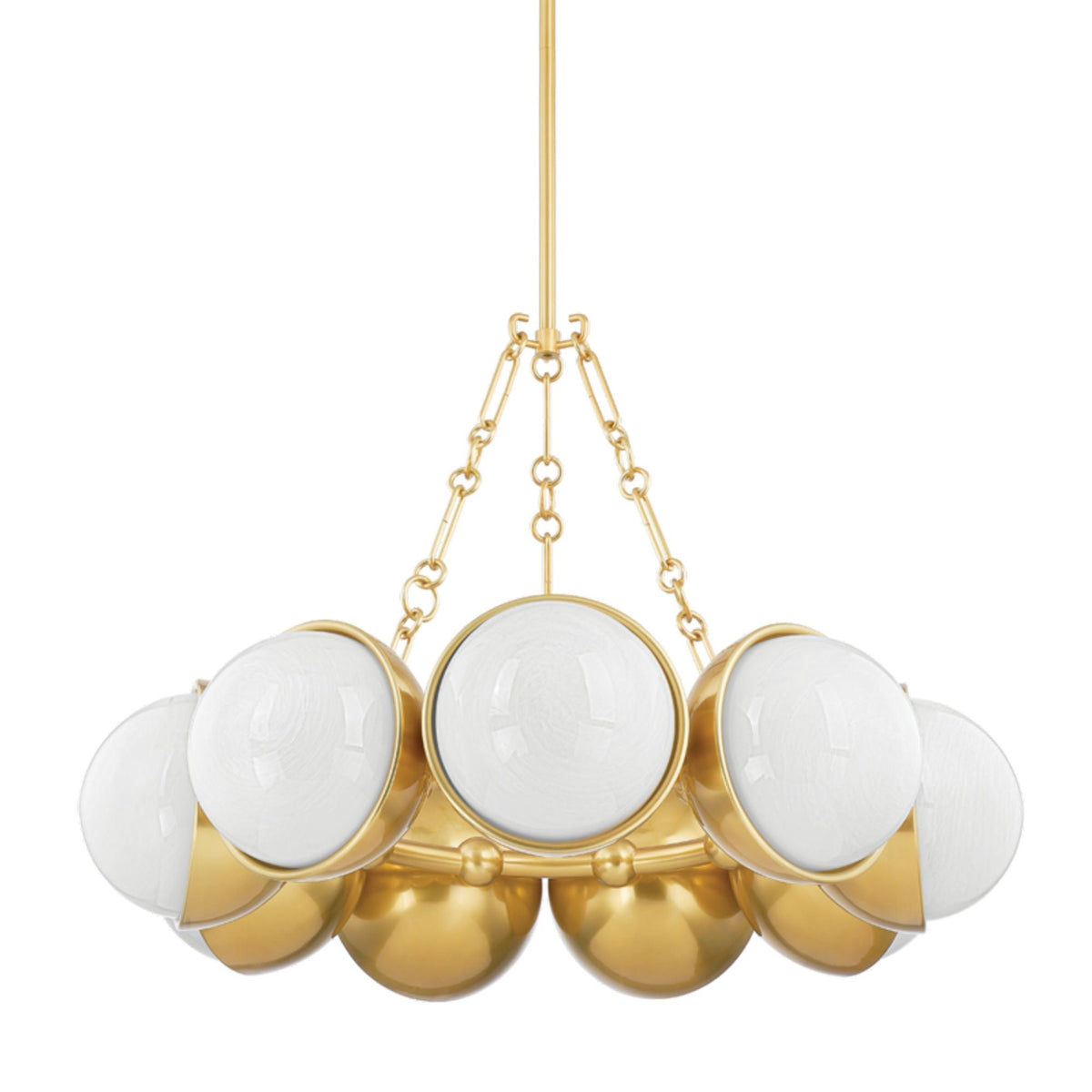 Althea 9-Light Chandelier in Vintage Polished Brass 34.25L x 34.25W x 24.25H