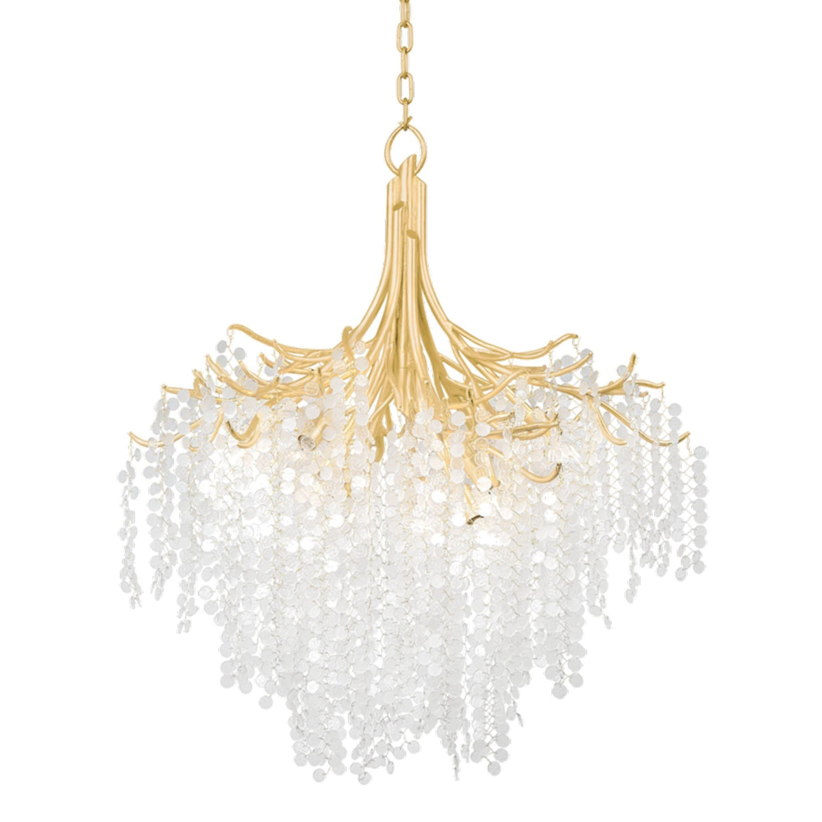 Genoa 9-Light Chandelier in Gold Leaf 32.25L x 32.25W x 40H