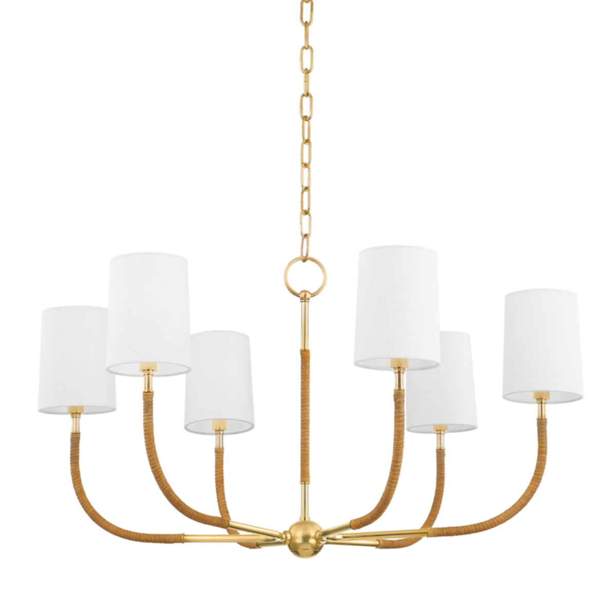 Webson 6-Light Chandelier in Aged Brass 34L x 34W x 19H