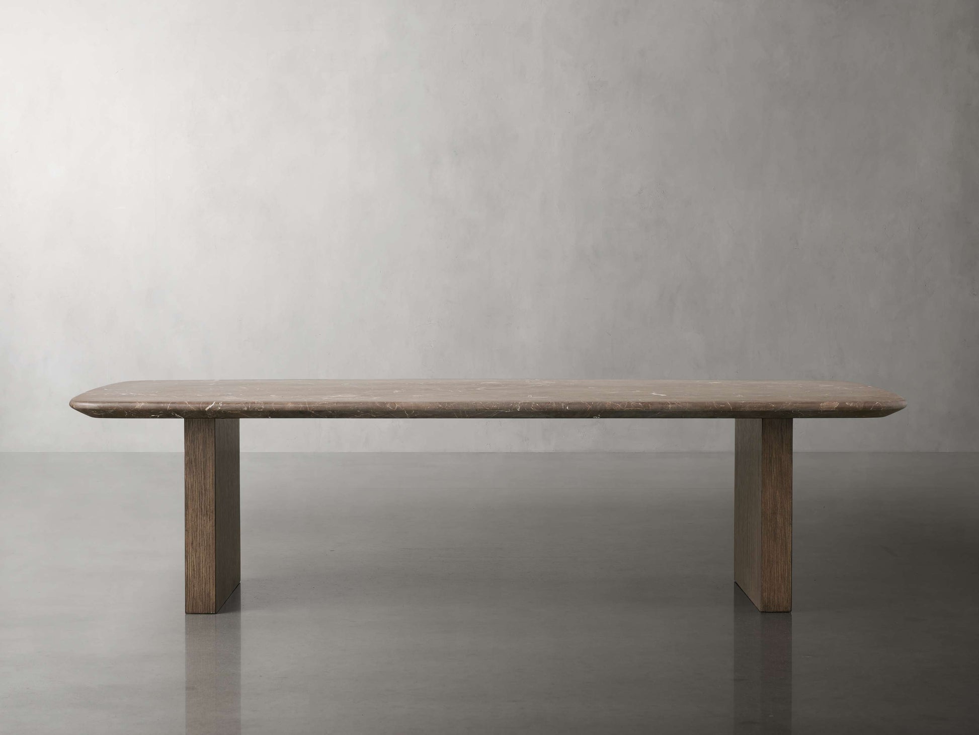 Saint Germain Stone Top Coffee Table with Wood Clement Base