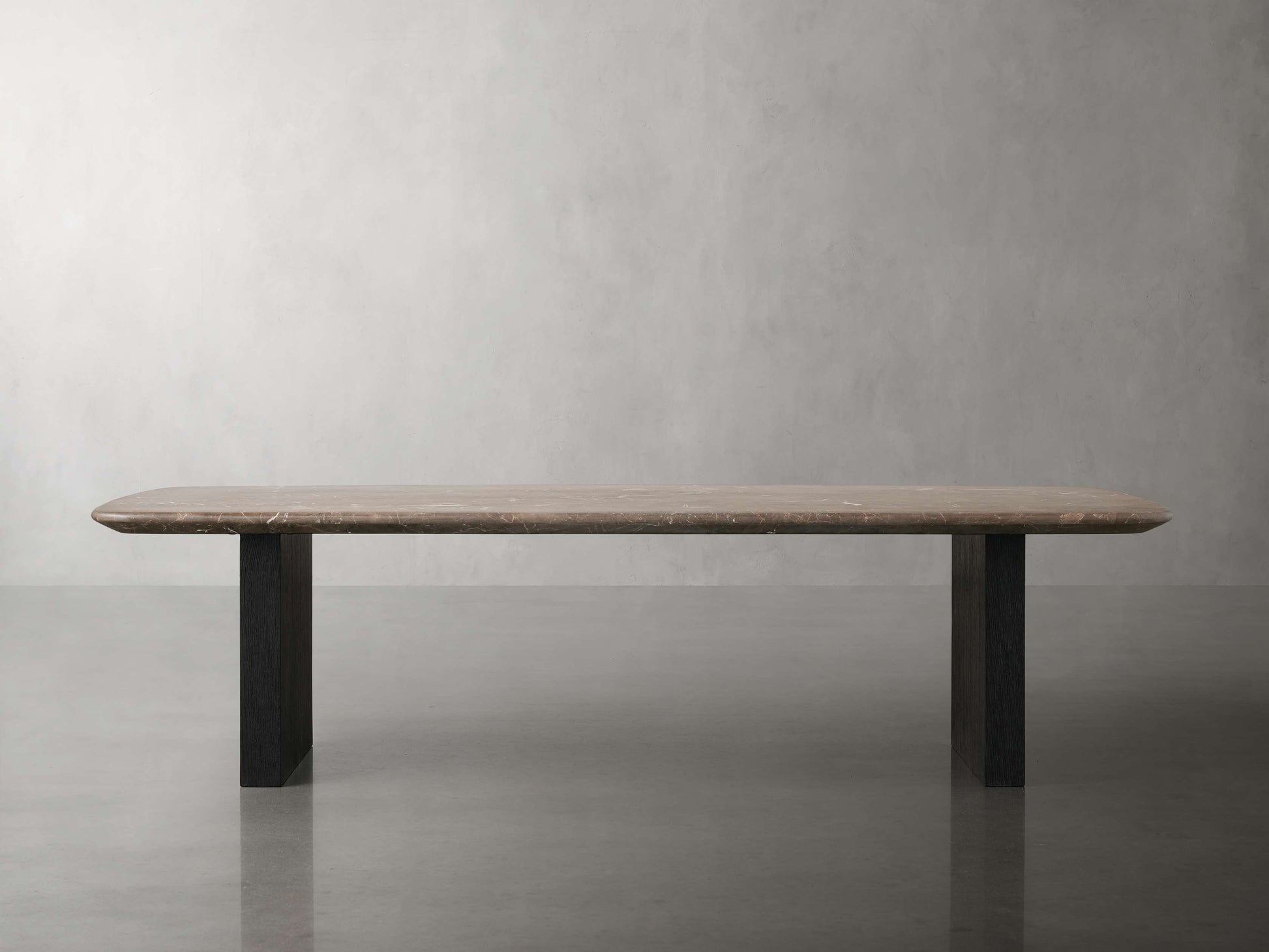 Saint Germain Stone Top Coffee Table with Wood Clement Base