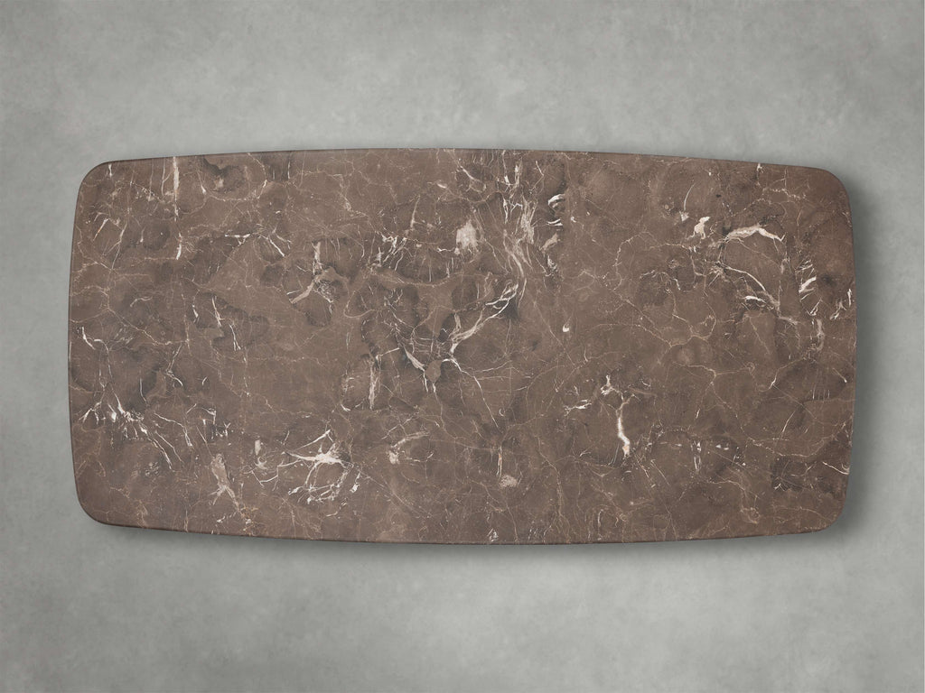 Saint Germain Stone Top Coffee Table with Wood Clement Base