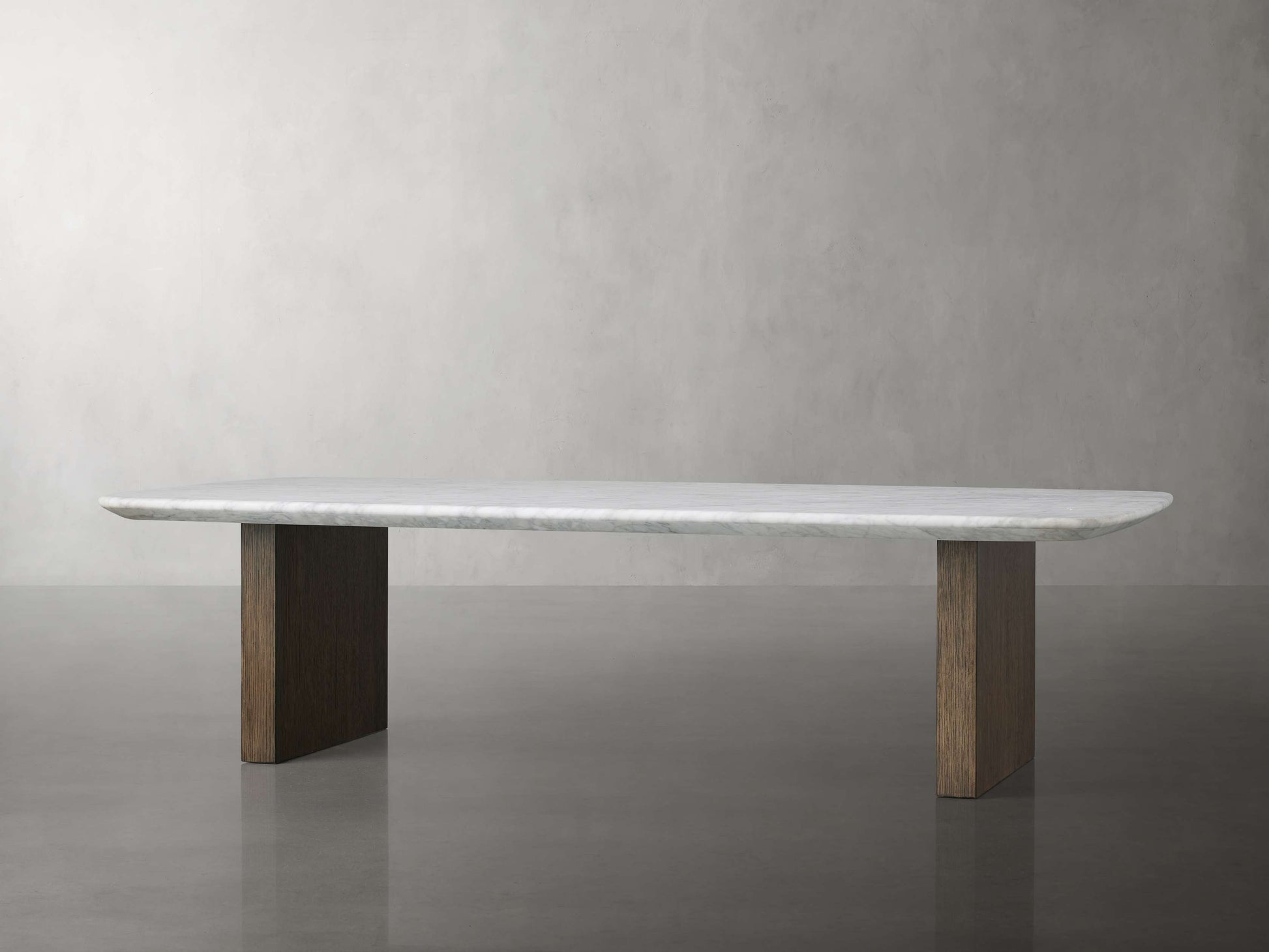 Saint Germain Stone Top Coffee Table with Wood Clement Base