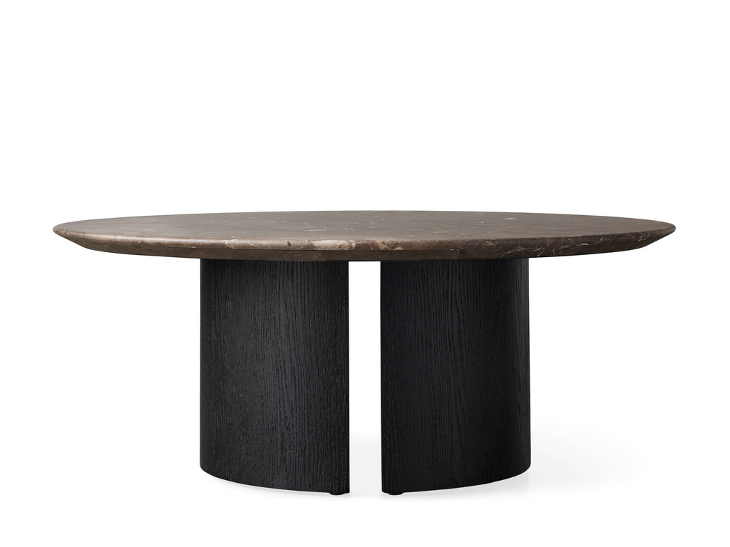 Saint Germain Round Stone Coffee Table with Dauphine Base