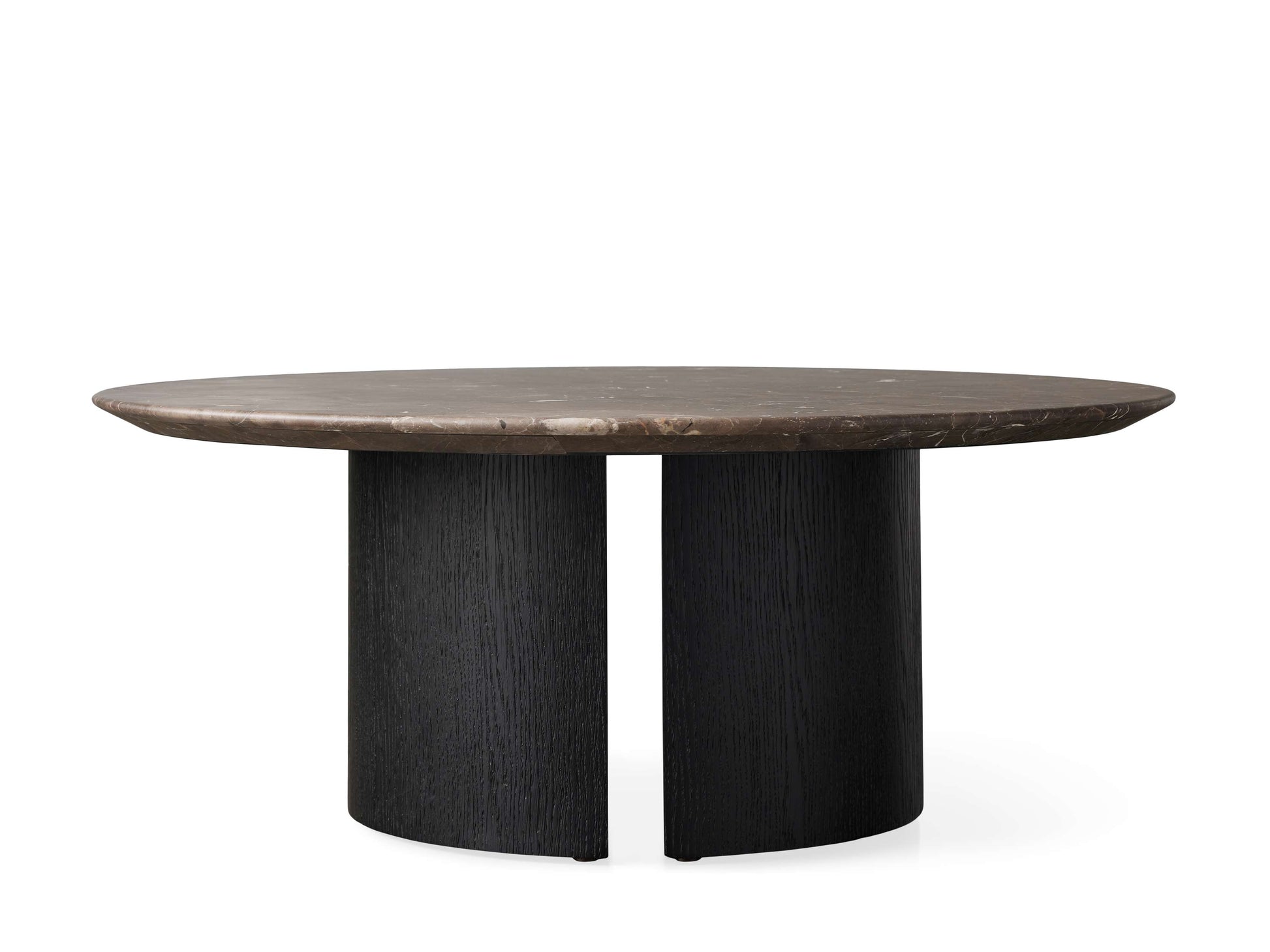 Saint Germain Round Stone Coffee Table with Dauphine Base