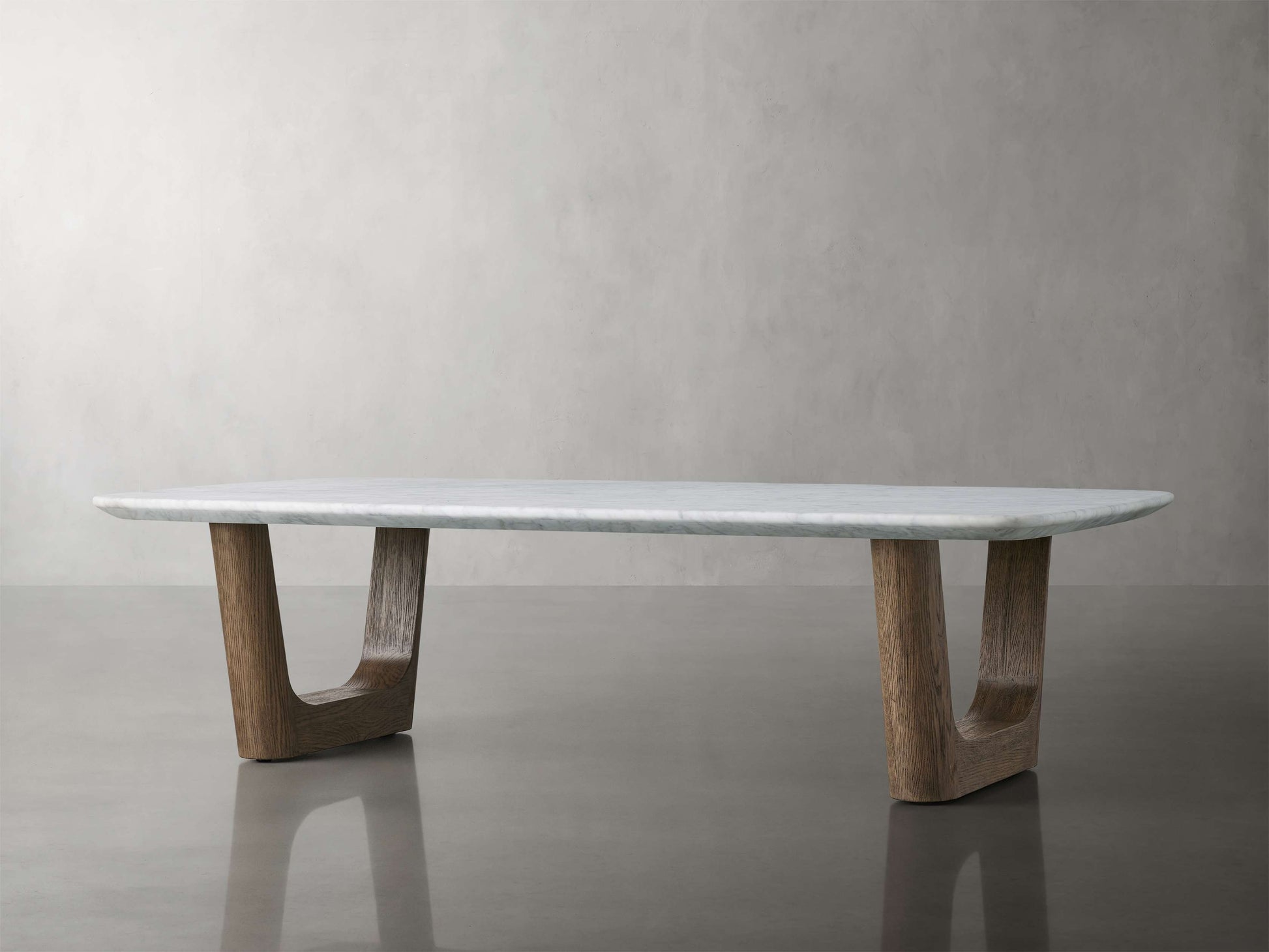 Saint Germain 72" Coffee Table with Rennes Base and Carrara Top