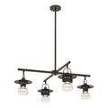 Mason Outdoor 4-Light Pendant 4-Light Clear Glass (ZM) in Coastal Oil Rubbed Bronze