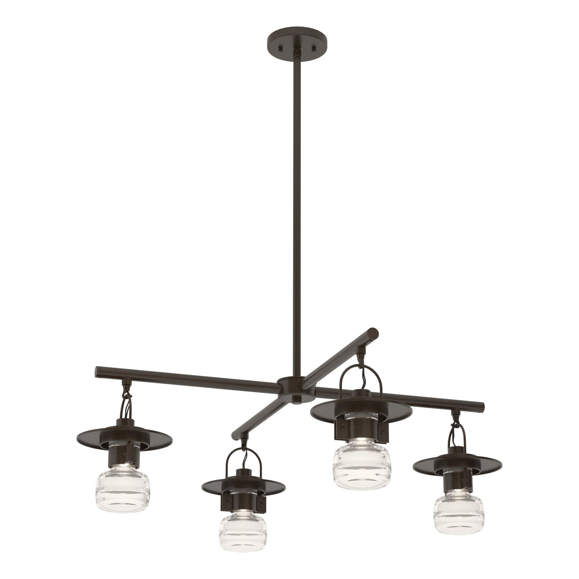 Mason Outdoor 4-Light Pendant 4-Light Clear Glass (ZM) in Coastal Oil Rubbed Bronze