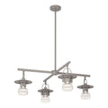 Mason Outdoor 4-Light Pendant 4-Light Clear Glass (ZM) in Coastal Burnished Steel