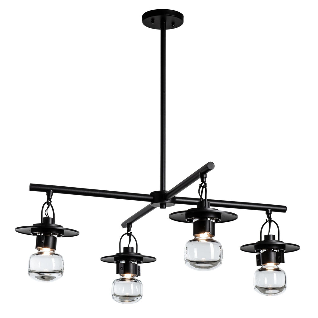 Mason Outdoor 4-Light Pendant 4-Light Clear Glass (ZM) in Coastal Black