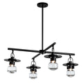 Mason Outdoor 4-Light Pendant 4-Light Clear Glass (ZM) in Coastal Black