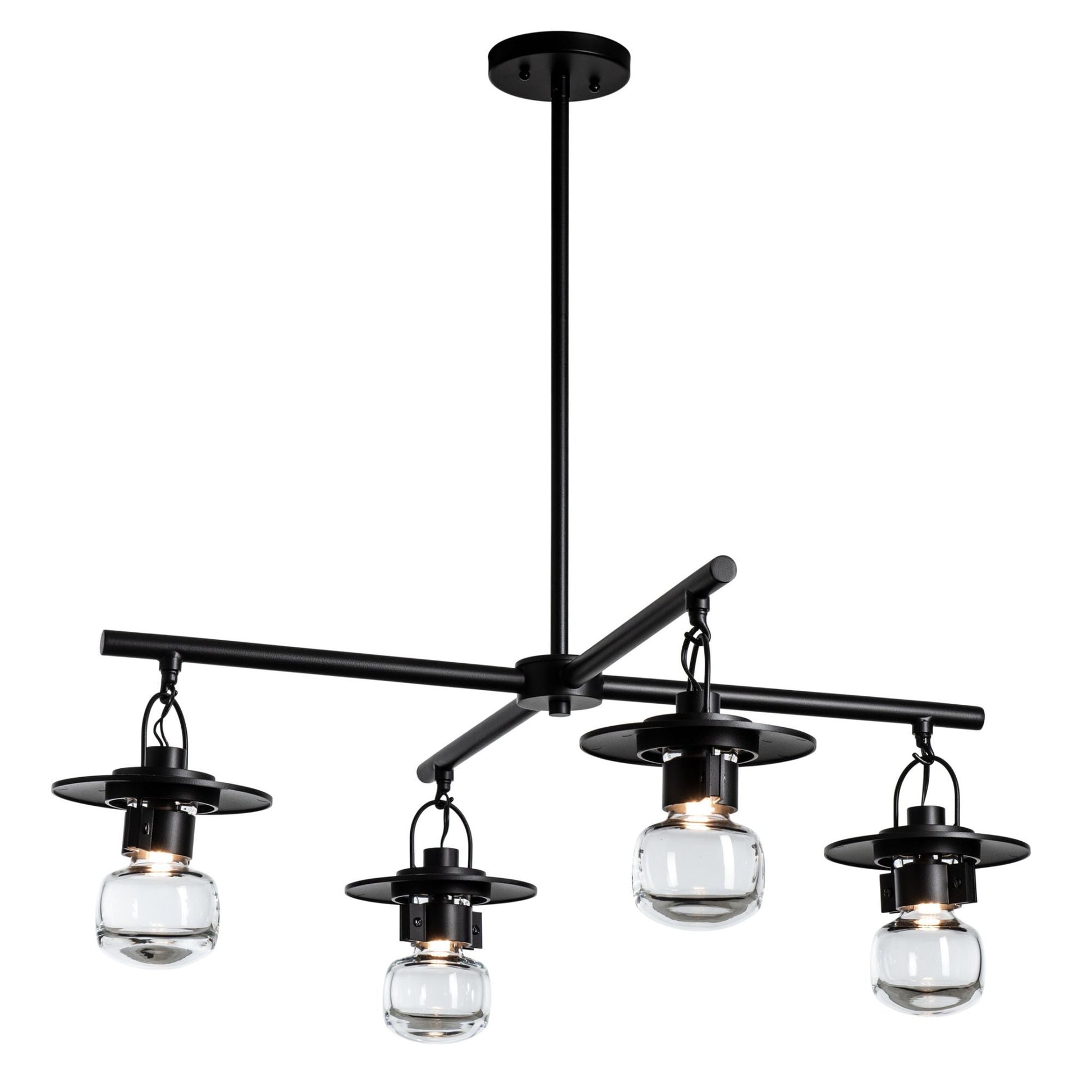 Mason Outdoor 4-Light Pendant 4-Light Clear Glass (ZM) in Coastal Black