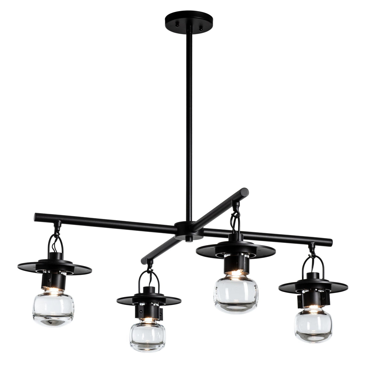 Mason Outdoor 4-Light Pendant 4-Light Clear Glass (ZM) in Coastal Black