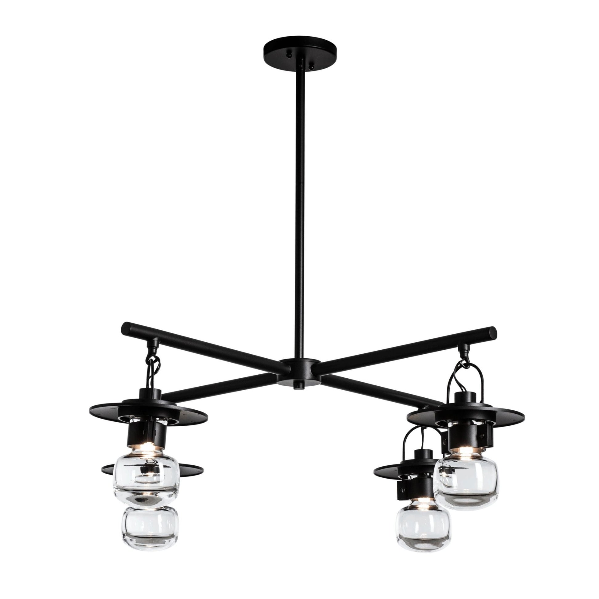 Mason Outdoor 4-Light Pendant 4-Light Clear Glass (ZM) in Coastal Black