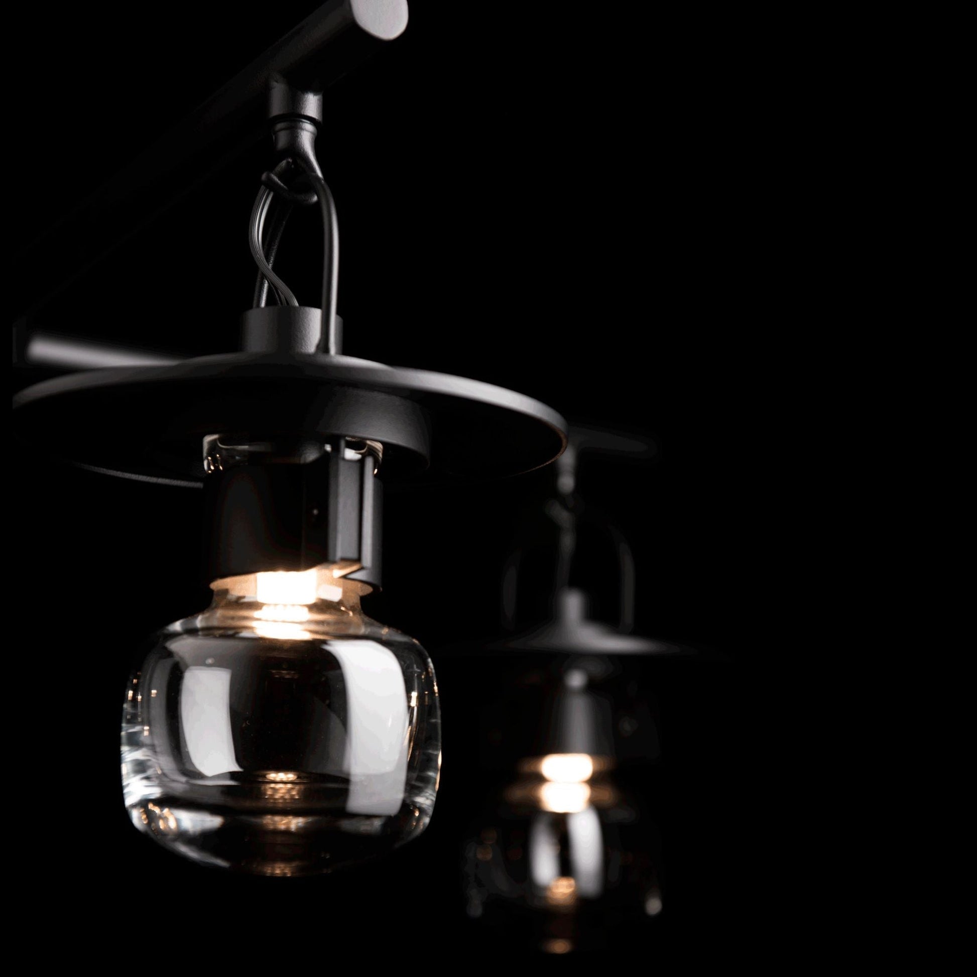 Mason Outdoor 4-Light Pendant 4-Light Clear Glass (ZM) in Coastal Black