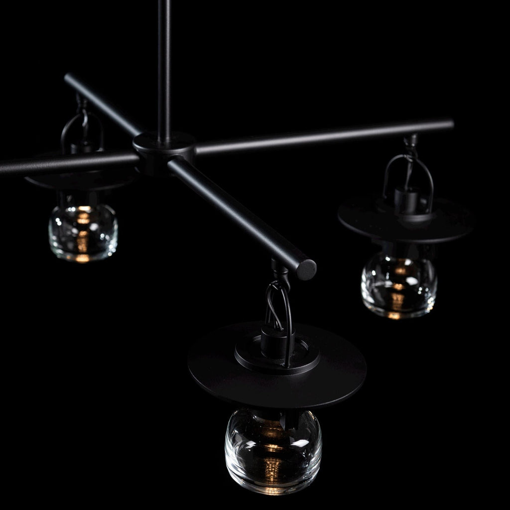 Mason Outdoor 4-Light Pendant 4-Light Clear Glass (ZM) in Coastal Black